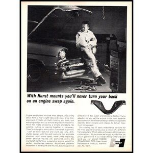 1968 Hurst Motor Engine Mounts Vintage Print Ad Mechanic Tool Chest Wall Art